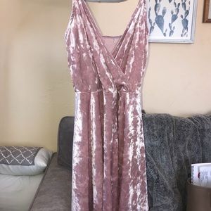 Pink velvet swing dress